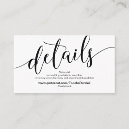 Recepción Hermosa tarjeta de gabinete de detalles del sitio 