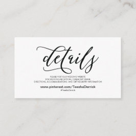 Recepción Hermosa tarjeta de gabinete de detalles del sitio 