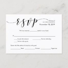 Recepción Hermosa tarjeta de gabinete RSVP de boda elegante