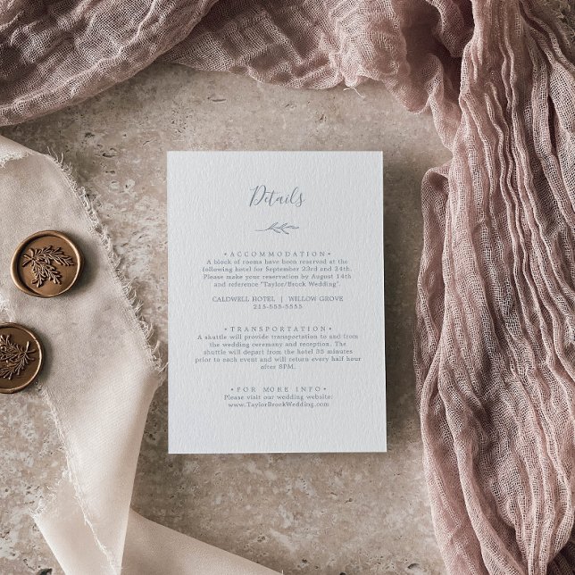 Recepción Hoja mínima | Tarjeta de cierre Dusty Blue Details (Subido por el creador)