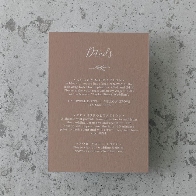 Recepción Hoja mínima | Tarjeta de inscripción para detalles (Subido por el creador)