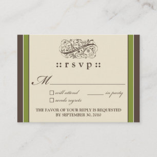 Recepción ::holly: Sencillamente elegante Tarjeta RSVP de 3.