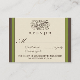Recepción ::holly: Sencillamente elegante Tarjeta RSVP de 3.