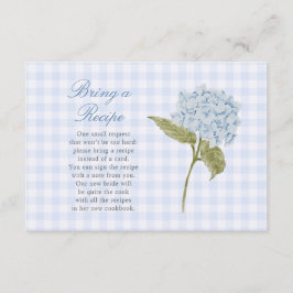 Recepción Hortensia Azul Elegante Trae una Tarjeta de Receta