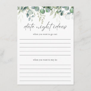 Recepción Ideas para una noche de cita Tarjeta para baby sho