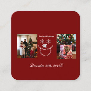 Recepción Imagen de Navidad, gato y familia, tarjeta de acom