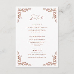 Recepción Información de la tarjeta de Boda Terracotta Detai