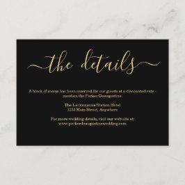 Recepción Información sobre negro y oro / Tarjeta de gabinet