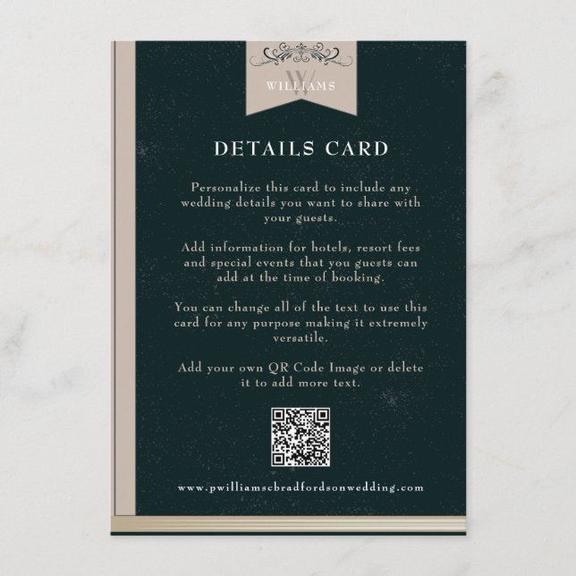 Recepción Inserción de la tarjeta Boda de la página de Tan n (Anverso)