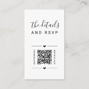 Recepción Inserción de tarjeta de detalles y código QR Boda