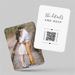 Recepción Inserción de tarjeta de detalles y código QR Boda