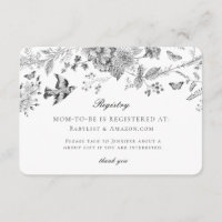 Inserción de tarjeta de registro de bebé floral de