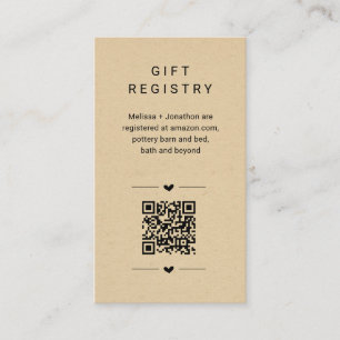 Recepción Inserción de tarjeta de registro de regalo de códi