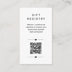 Recepción Inserción de tarjeta de registro de regalo de códi