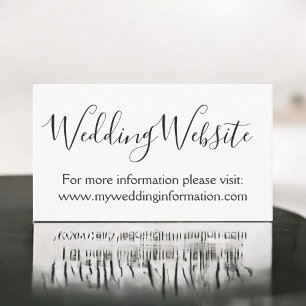 Recepción Inserción de tarjeta web Boda simple blanca