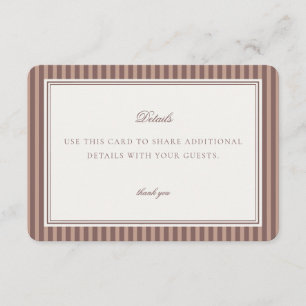 Recepción Inserto de tarjeta con detalles de Espresso Martin