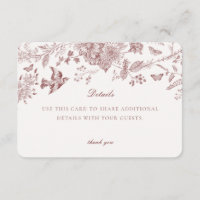 Inserto de tarjeta con detalles de Toile De Jouy d