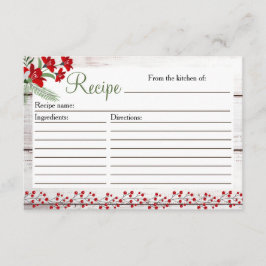 Recepción Inserto de tarjeta de receta de Navidad/invierno H