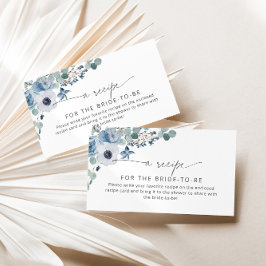 Recepción Inserto de tarjeta de receta floral azul polvorien