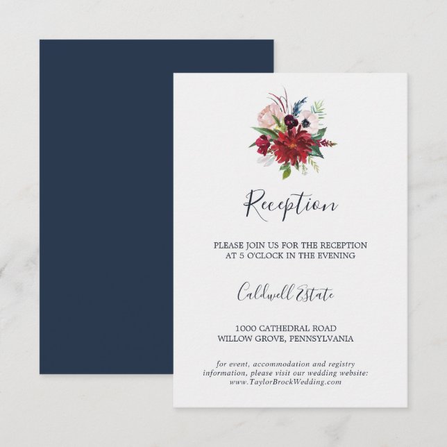 Recepción Jardín de otoño | Tarjeta de inserción en recepció (Anverso / Reverso)