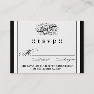 Recepción ::kimberly: Tarjeta RSVP de 3.5"x2.5" simple elega