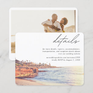 Recepción La Jolla Cove Beach Wedding Detalles de la tarjeta