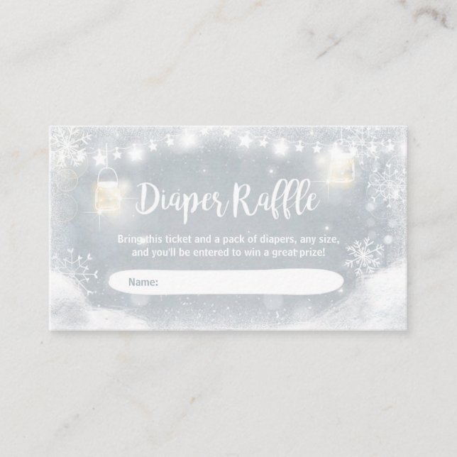 Recepción La nieve rústica de la tarjeta Raffle de Baby Show (Anverso)