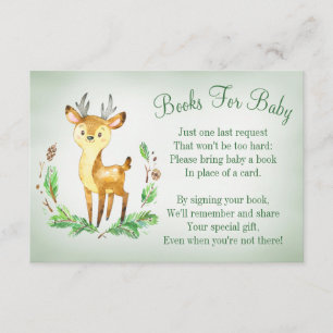 Recepción La tarjeta de Baby Shower Deer Woodland trae un li