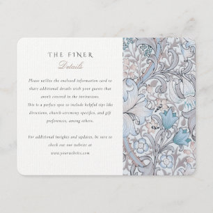 Recepción La tarjeta de detalles más fina Lilies William Mor