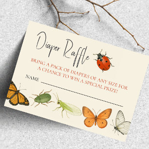 Recepción Lady Bug Diaper Raffle Tarjeta de Gabinete Baby Sh