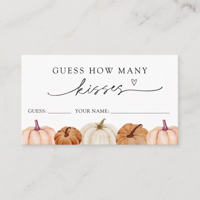 Recepción Las calabazas adivinan cuántos besos de la tarjeta (Anverso)