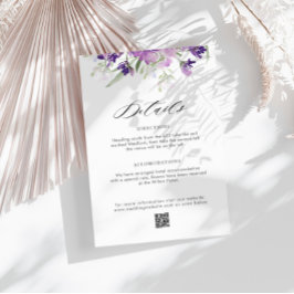 Recepción lavanda boda floral detalles tarjeta de gabinete