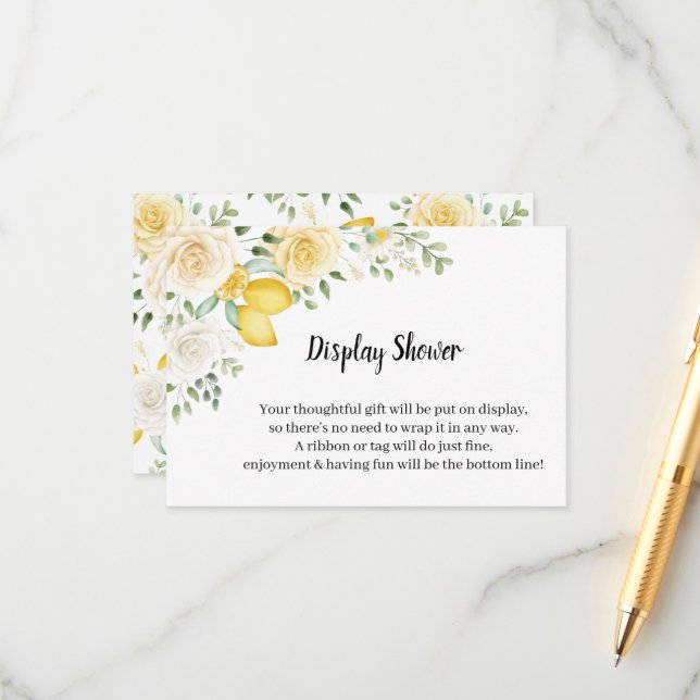 Recepción Lemons&Rosas Mostrar tarjeta de envoltorio de duch (Anverso/Reverso In Situ)