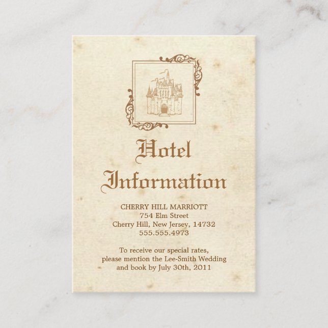 Recepción Libro de historias real - Tarjeta de alojamiento (Anverso)