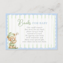 Libros de baby shower de golf para tarjeta de bebé