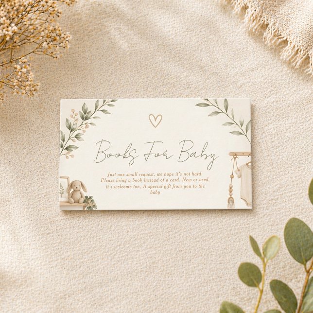 Recepción Libros de Boho Nesting Party para tarjeta de bebé (Subido por el creador)