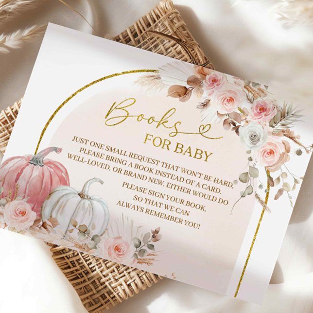 Recepción libros de boho pumpkin baby shower para tarjeta de (Subido por el creador)