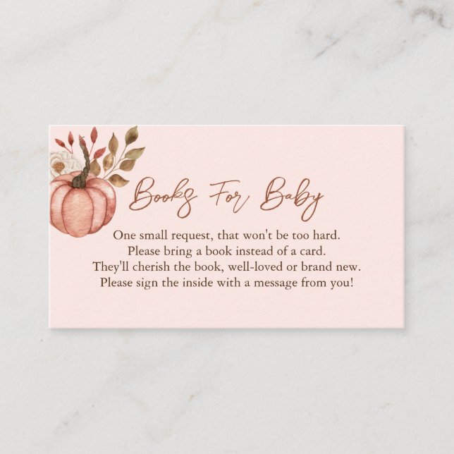 Recepción Libros de calabaza otoñales para la tarjeta de cie (Anverso)