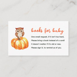 Recepción Libros de calabaza y lechuza para tarjeta de gabin