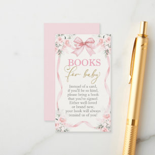 Recepción Libros de Chica de Baby Shower para tarjeta de beb