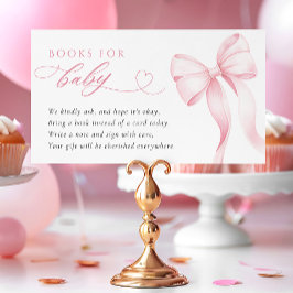 Recepción Libros de cinta rosada para la tarjeta de gabinete