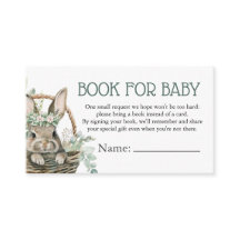 Libros de conejo verde para tarjeta Baby Shower