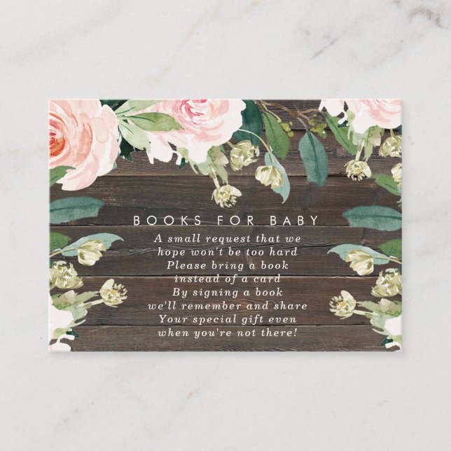 Recepción Libros de flores rosadas para la tarjeta de pedido (Anverso)