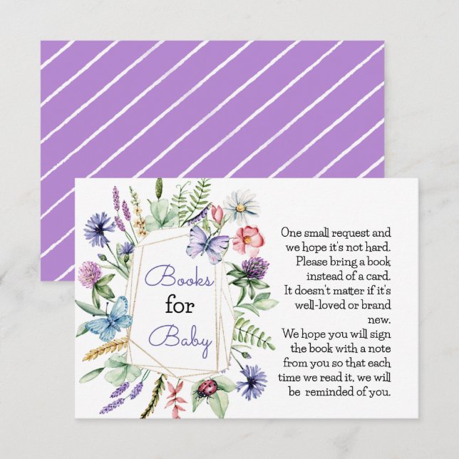 Recepción Libros de flores silvestres para la tarjeta de beb (Anverso / Reverso)
