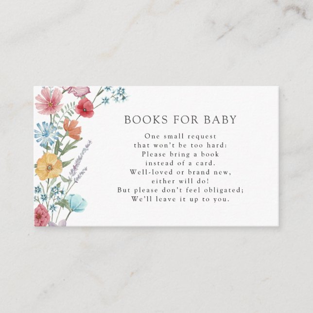 Recepción Libros de flores silvestres para tarjeta de bebé (Anverso)