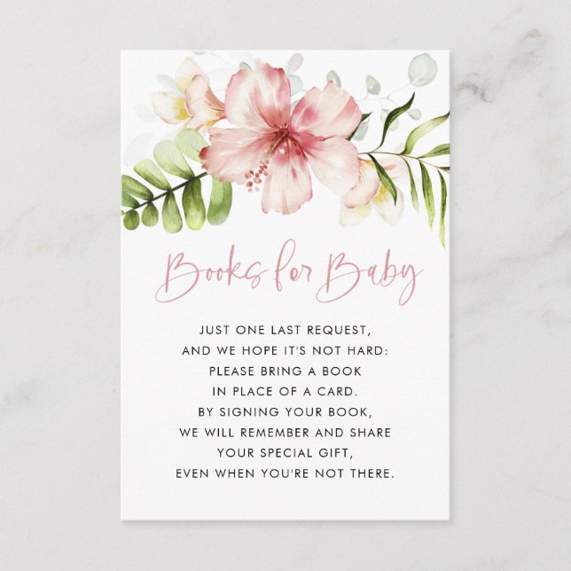 Recepción Libros de flores tropicales para tarjeta de bebé,  (Anverso)