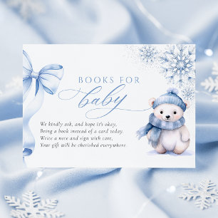 Recepción Libros de oso polar de invierno azul para tarjeta 