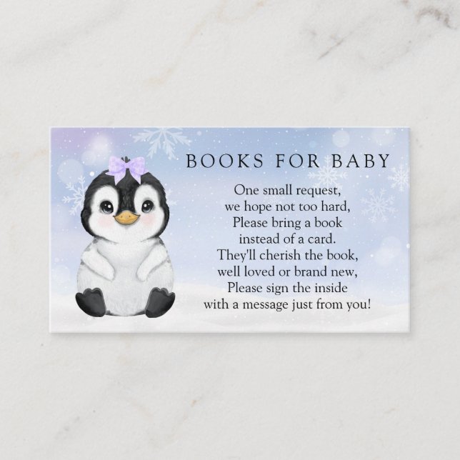 Recepción Libros de pingüino para la tarjeta de inscripción  (Anverso)