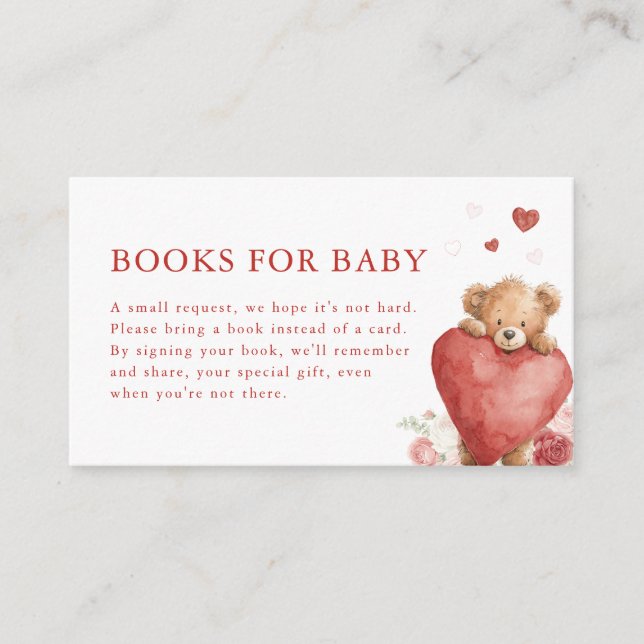 Recepción Libros de San Valentín para Tarjeta de Bebé Querid (Anverso)