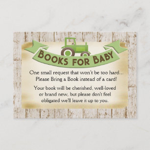 Recepción Libros de Tractor Verde para Tarjeta de Bebe